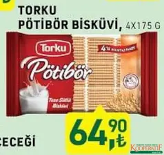 TORKU PETİBÖR BİSKÜVİ 4X175 G TORKU PETİBÖR BİSKÜVİ 4X175 G